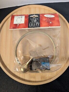 New Retro Umbra Wall Mounted Bali Towel Ring Brass Powder Room Bathroom